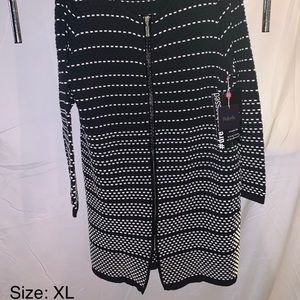 Black and white zip sweater